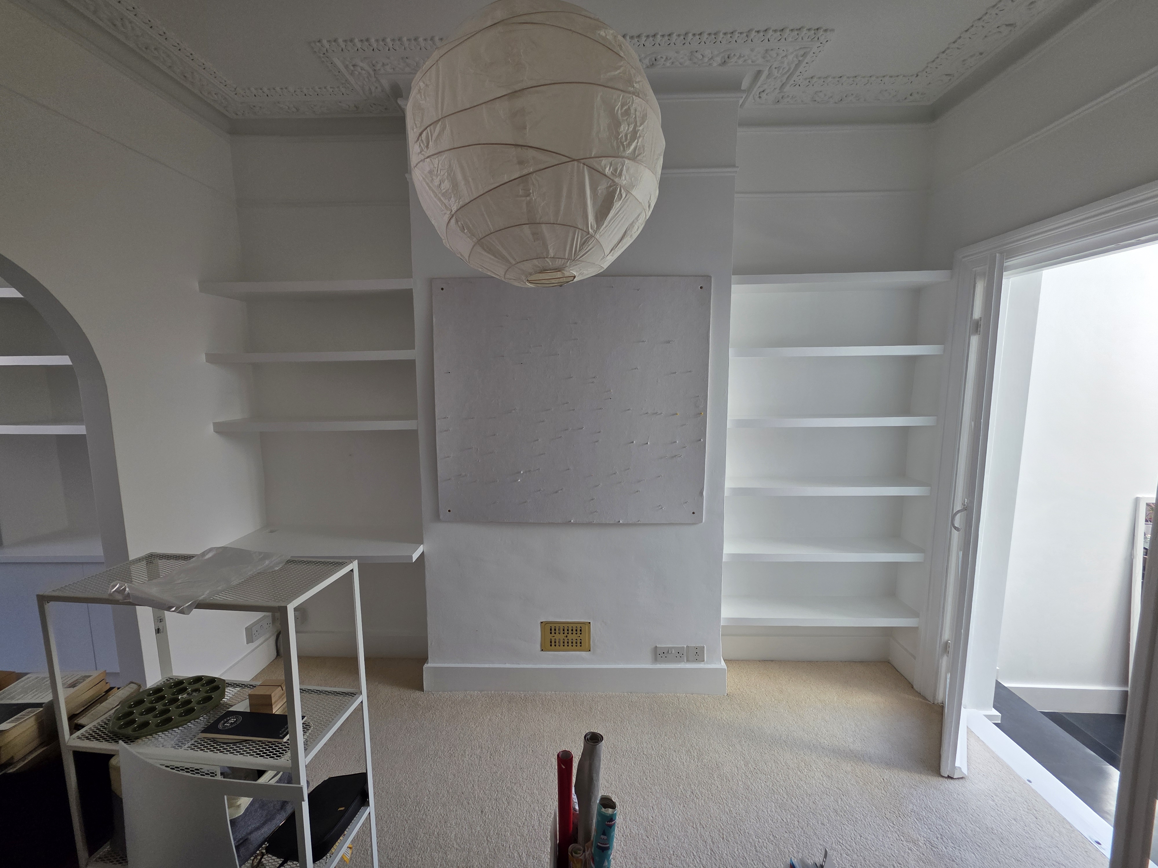 Front Room Repaint with Shelves - View 2